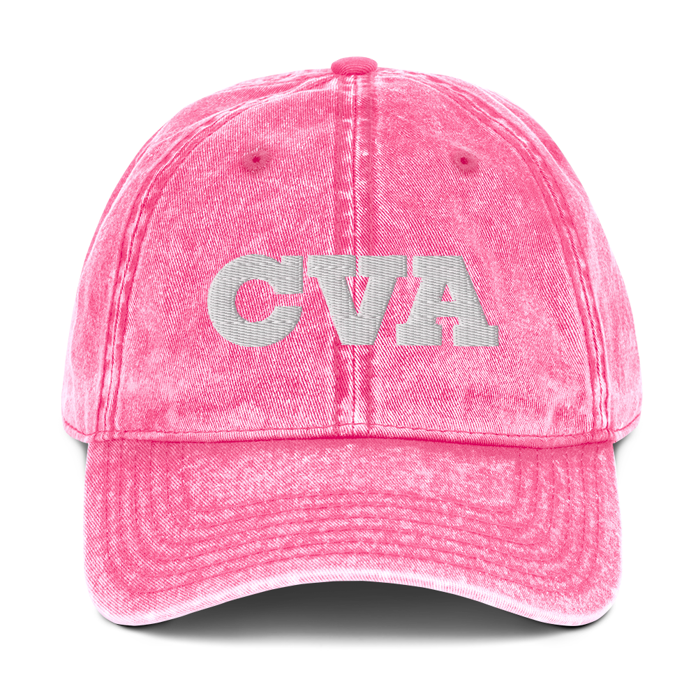 Vintage Cotton Twill Cap: Green & White CVA Logo - Multiple Color Options