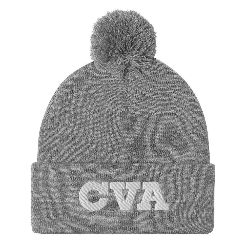 Pom-Pom Beanie: Embroidered CVA Logo - Multiple Color Options