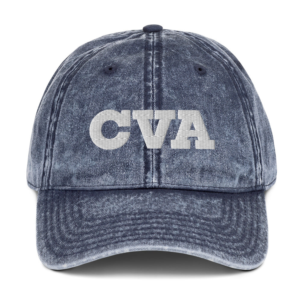Vintage Cotton Twill Cap: Green & White CVA Logo - Multiple Color Options