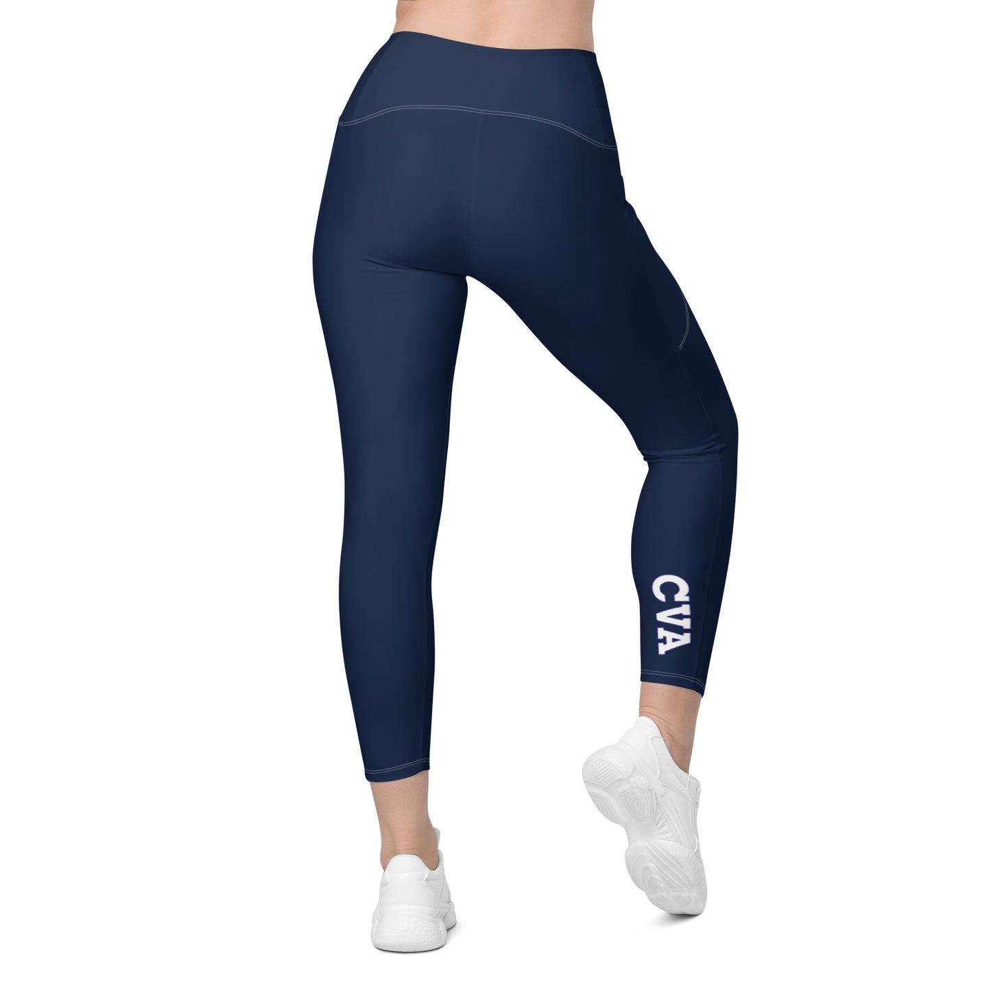 Crossover Leggings with Pockets - Navy