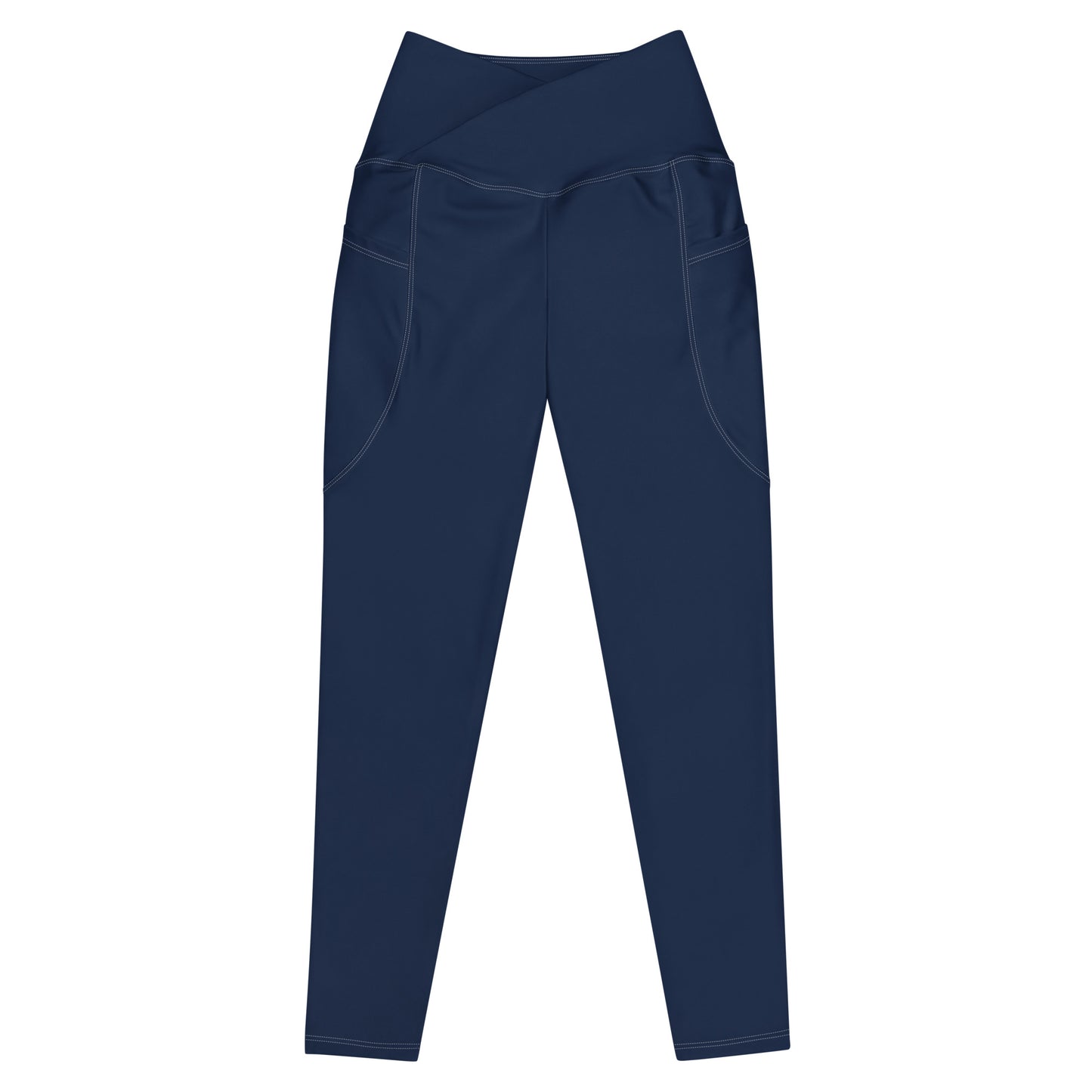 Crossover Leggings with Pockets - Navy