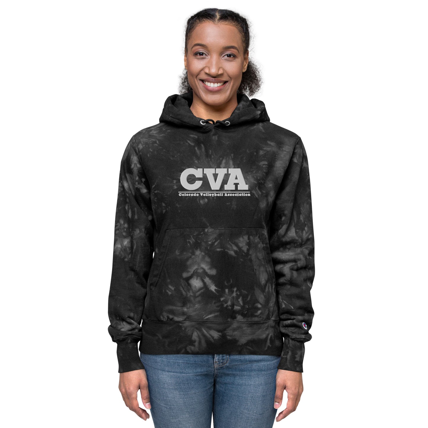 Unisex Champion Tie-Dye Hoodie: CVA Logo - Multiple Color Options