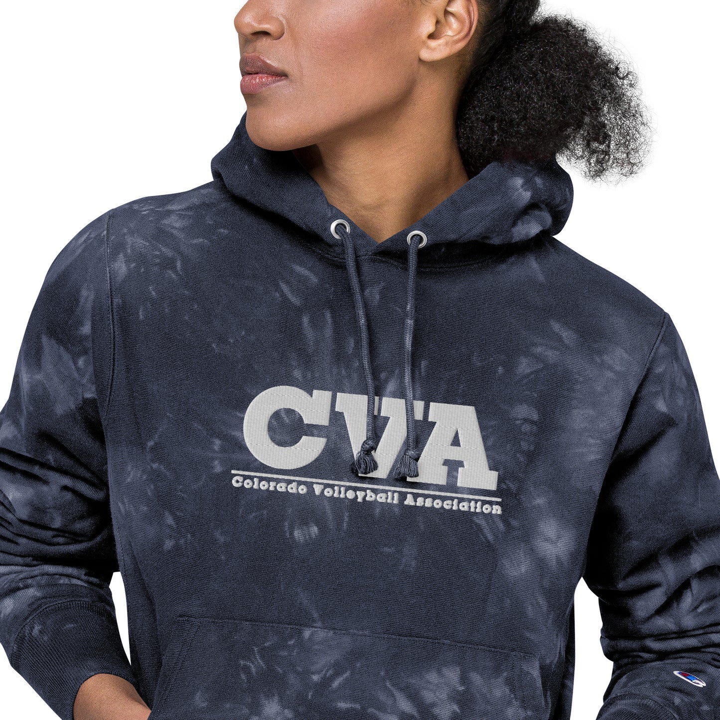 Unisex Champion Tie-Dye Hoodie: CVA Logo - Multiple Color Options