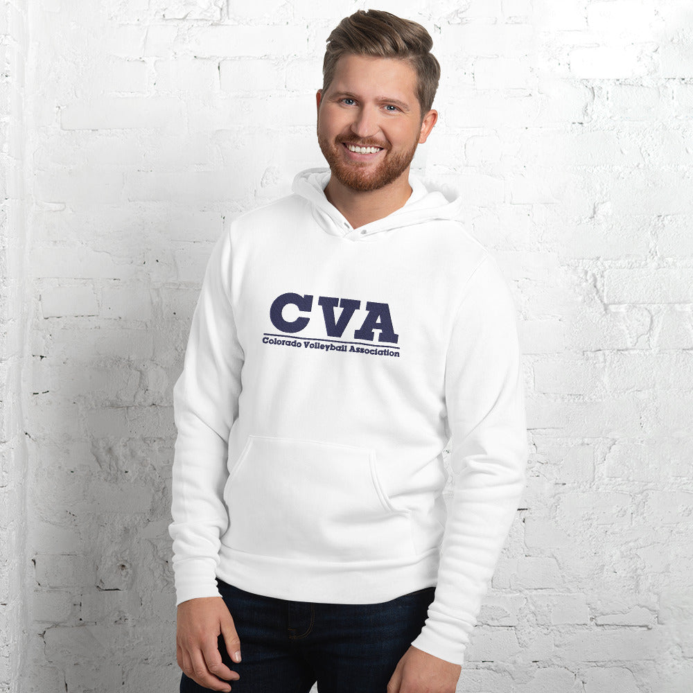 Unisex Hoodie Sweatshirt: Large CVA Logo - White