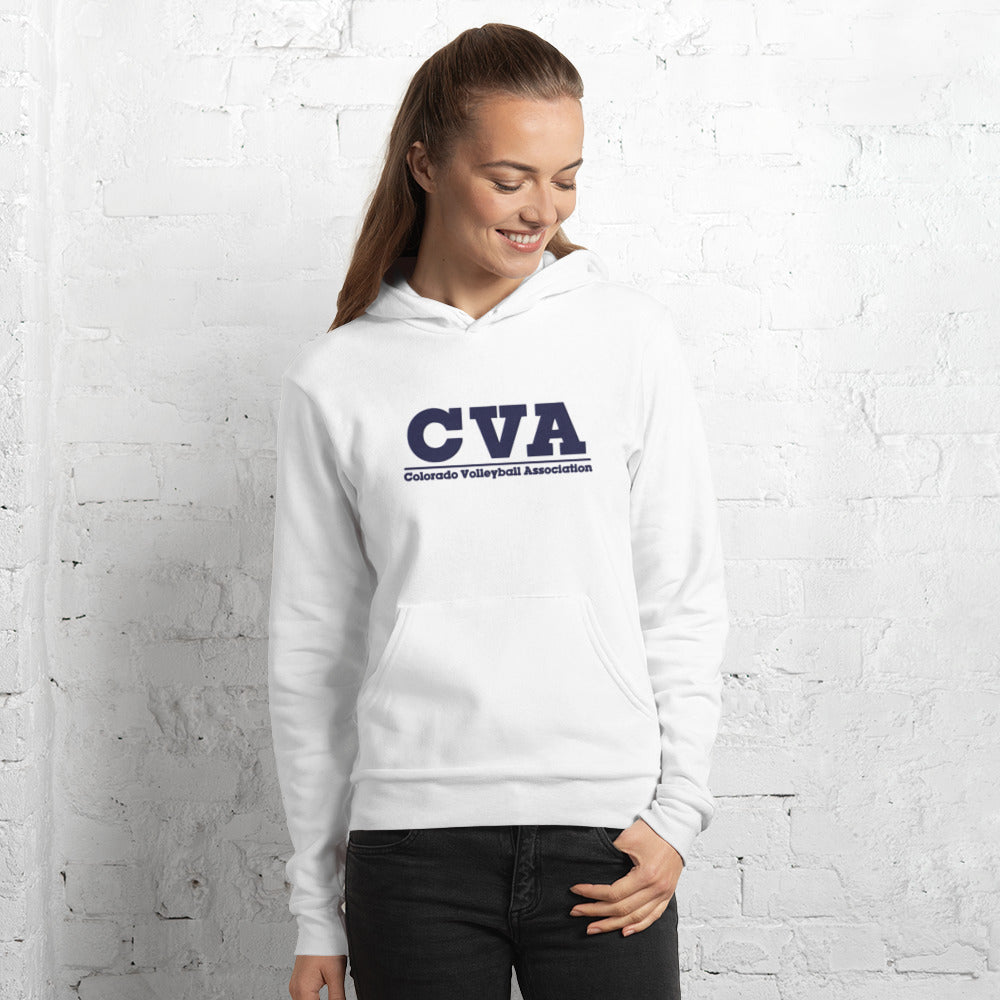 Unisex Hoodie Sweatshirt: Large CVA Logo - White